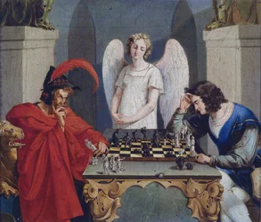 Faust et Méphisto jouant aux échecs